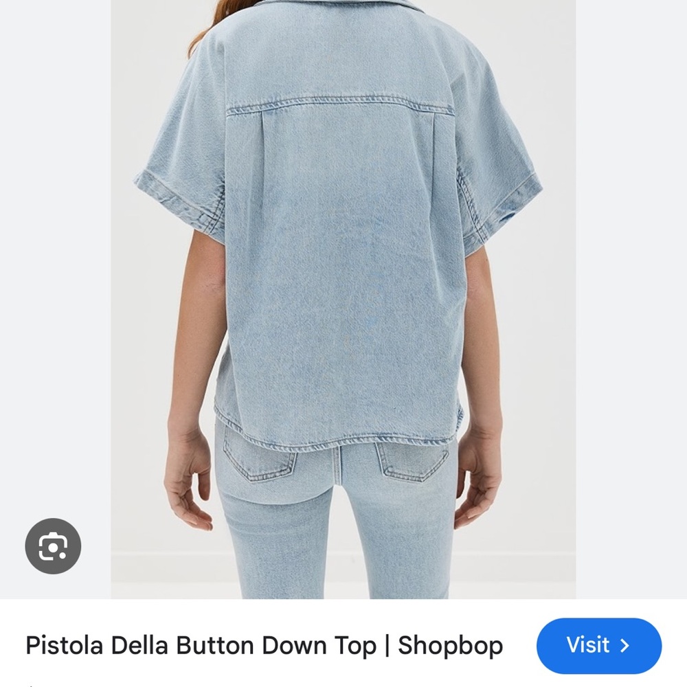 pistola Della short- sleeved denim shirt - Picture 2 of 3